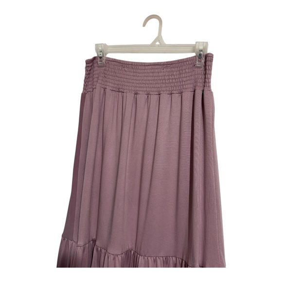 Lilac Light Purple Peasant Maxi Skirt Medium Guilty Costal Cowgirl Stretchy NWT - Picture 6 of 9